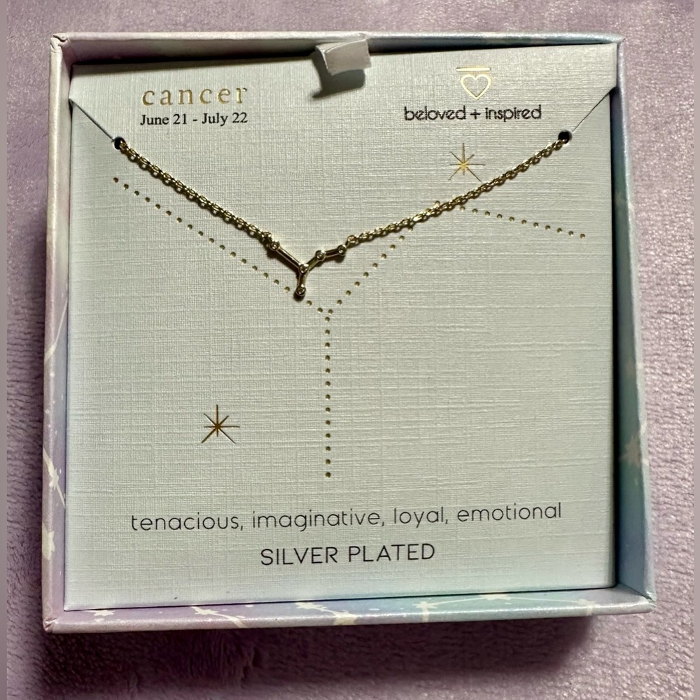 Zodiac cancer sign necklace.